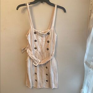 Forever 21 Beige and White Striped Dress